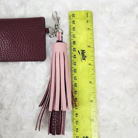 Tassel Keychain Credit Card Wallet Brown Pink - Picture 7 of 7